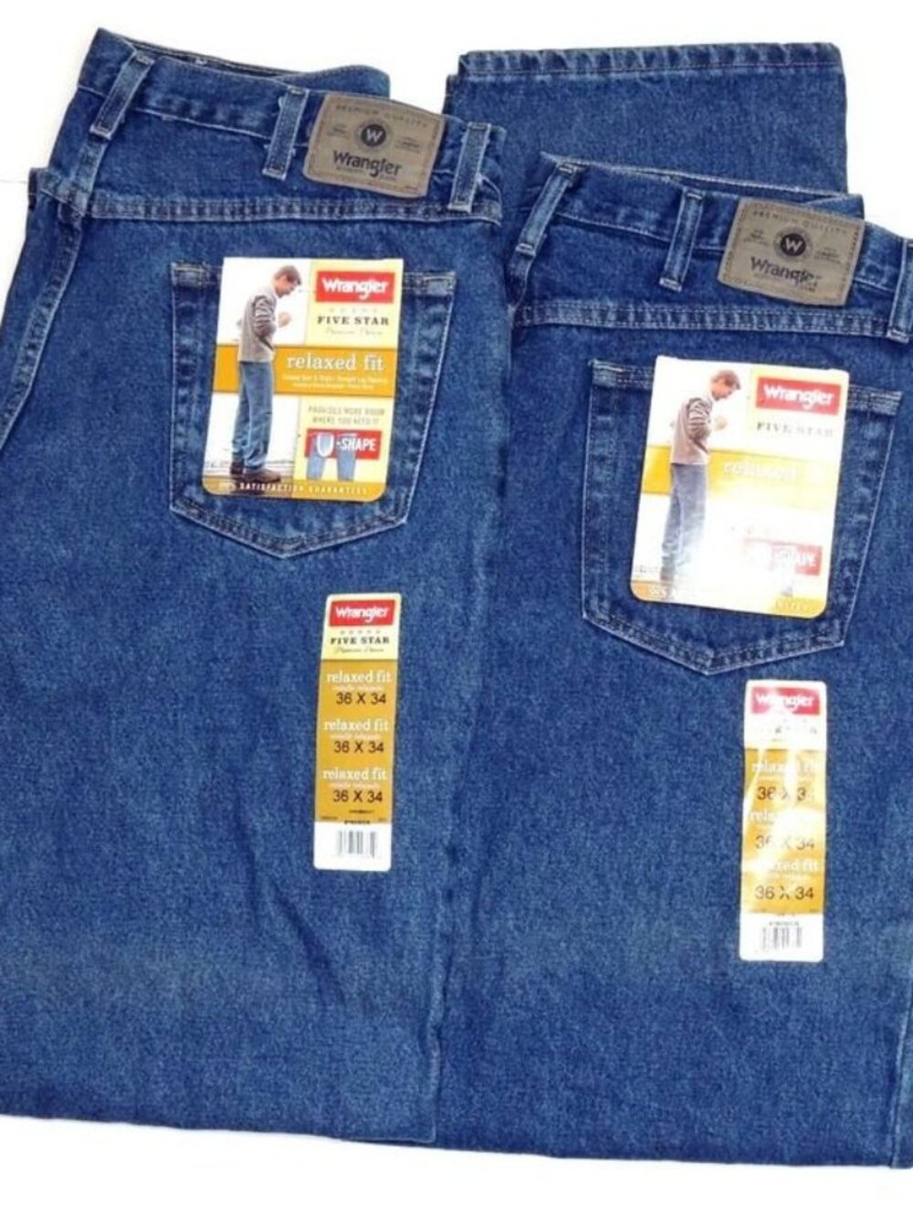 NWT Lot of 2 Wrangler Relaxed Fit Straight Leg Men's Jeans 36X34 NWT